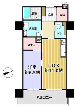 マスターズセーヌ三田駅前 1LDK、価格1980万円、専有面積51.23m<sup>2</sup>、バルコニー面積10.78m<sup>2</sup> 