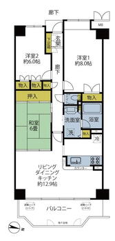 レックスパーク猪名川 3LDK、価格830万円、専有面積80.13m<sup>2</sup>、バルコニー面積10.4m<sup>2</sup> 3LDK/専有面積80.13m<sup>2</sup>/東向き/端部屋/とても静かにゆったりとお過ごしいただけるお部屋です。