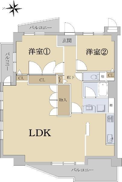 コスモワンダータウン 5階 2LDK 物件詳細