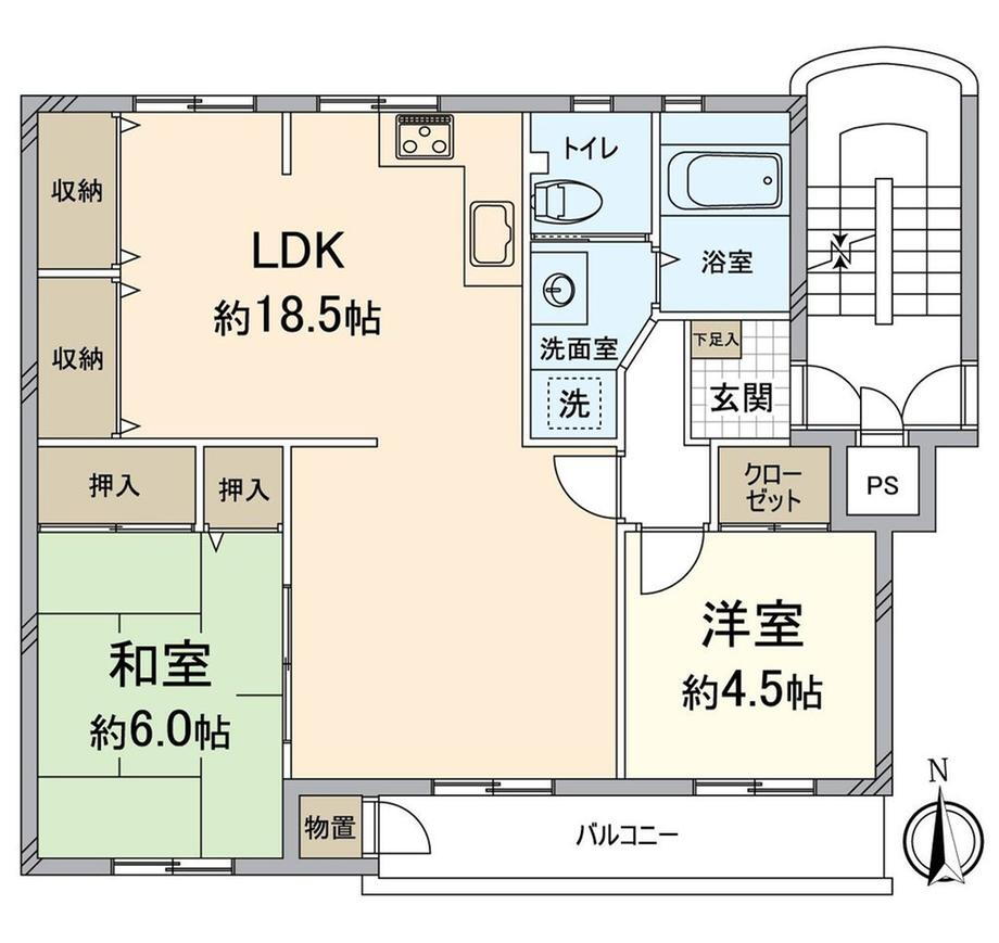 メゾン神足 2階 2LDK 物件詳細