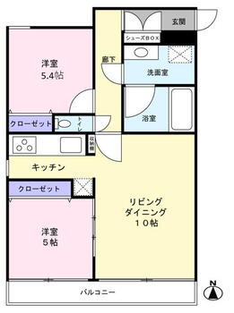 フォルム嵐山 2LDK、価格1800万円、専有面積54.82m<sup>2</sup> 