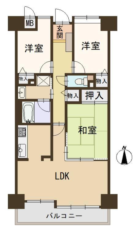 ライオンズマンション若江東弐番館 12階 3LDK 物件詳細