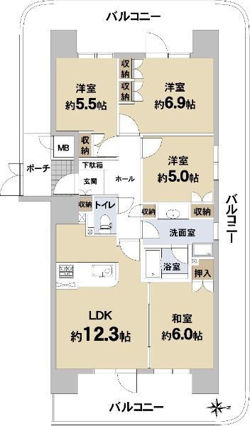 プレステ加茂タワー 6階 4LDK 物件詳細