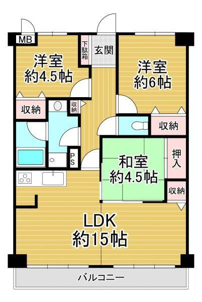 ライオンズマンション山科御陵 2階 3LDK 物件詳細