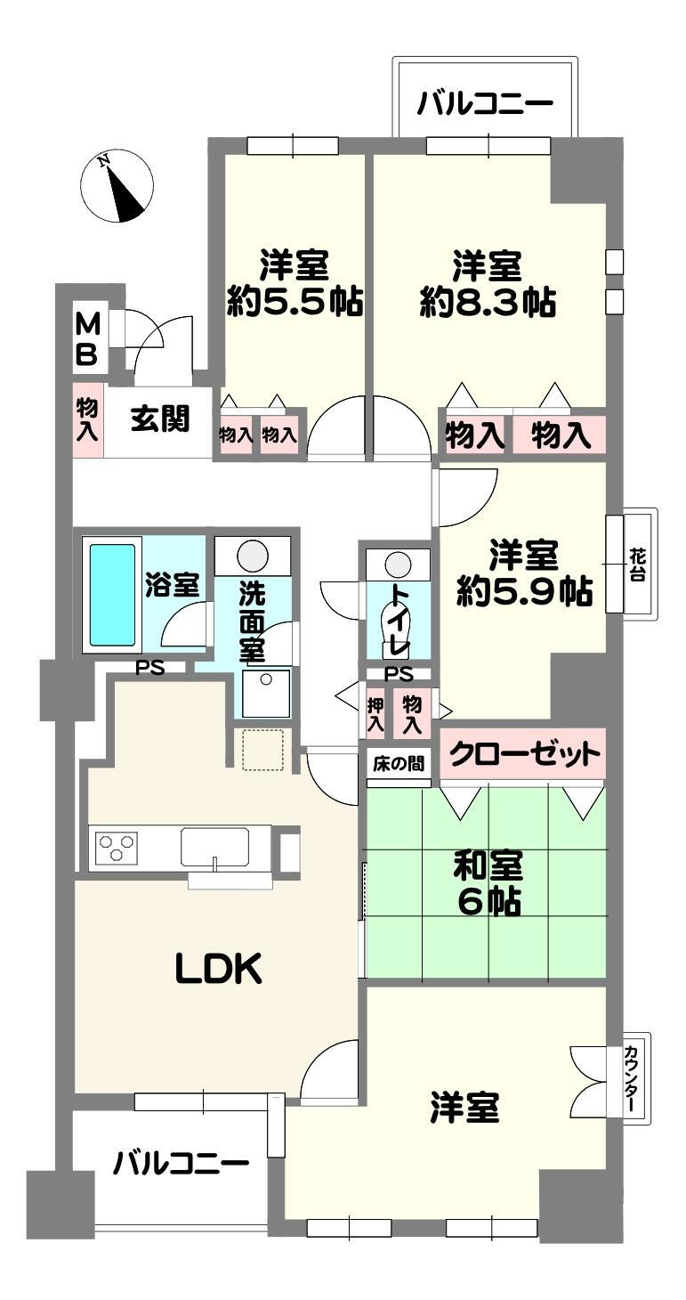 三田カルチャータウン・リフォレＥ棟 3階 5LDK 物件詳細