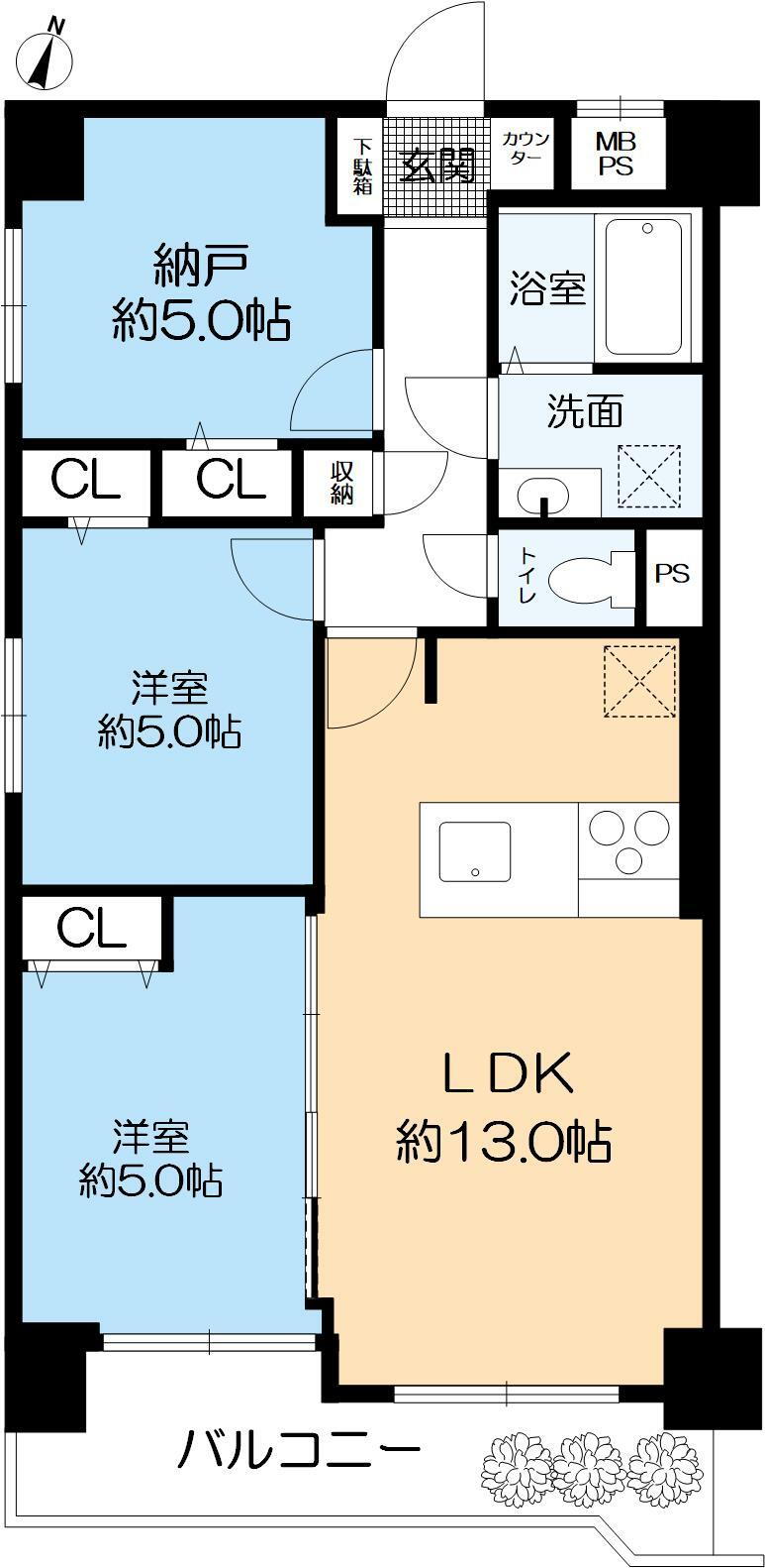 甲南シャトー三宮 6階 2SLDK 物件詳細