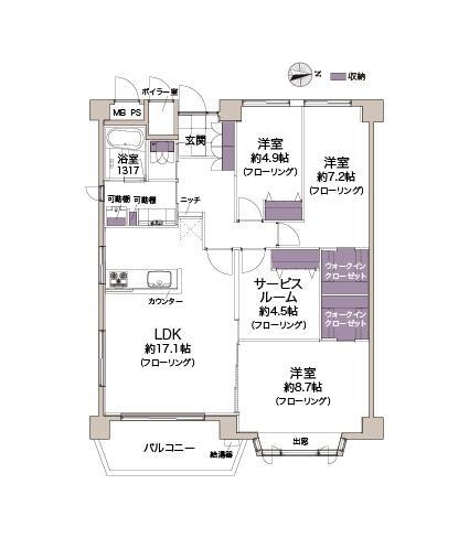 常盤グランドハイツ 3階 3SLDK 物件詳細