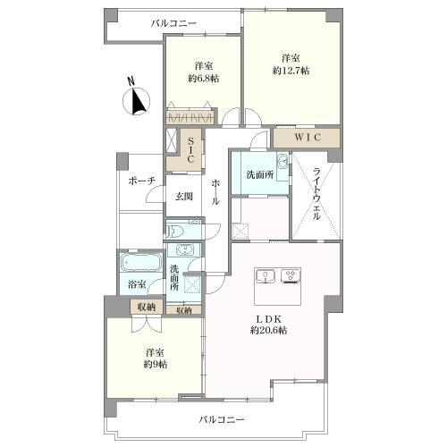 レールシティ甲子園口 5階 3LDK 物件詳細