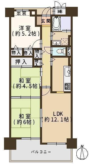 グランシティ平野 3LDK、価格1980万円、専有面積65.96m<sup>2</sup>、バルコニー面積10.01m<sup>2</sup> ◆間取り図はこちら♪<BR>◆大切なペットと一緒に暮らせます！（規約有）<BR>◆スーパーやコンビニ、薬局や小学校が徒歩10分圏内にあり、たいへん便利な立地です！