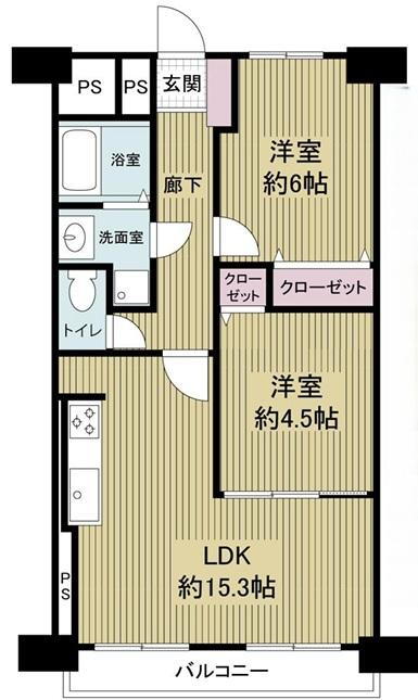 マンション西宮原 2階 2LDK 物件詳細