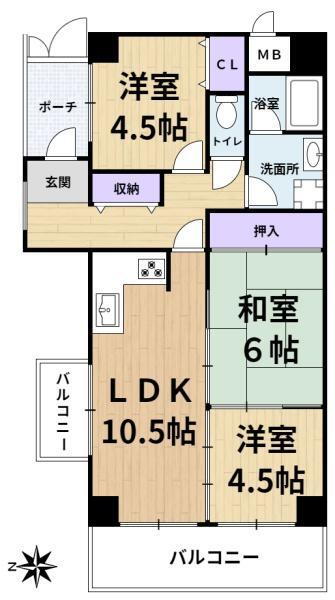 ネオハイツ南紀寺 2階 3LDK 物件詳細