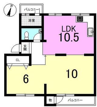 鶴甲コーポ３号館 2LDK、価格580万円、専有面積55.52m<sup>2</sup>、バルコニー面積5m<sup>2</sup> 