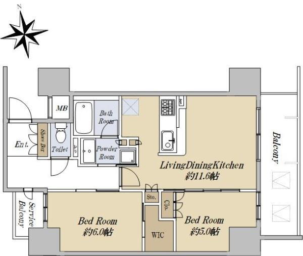 ネベル大阪上本町 15階 2LDK 物件詳細