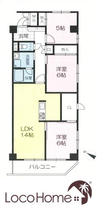 ライオンズマンション舞子 3LDK、価格2480万円、専有面積76.57m<sup>2</sup>、バルコニー面積7.3m<sup>2</sup> ～毎月の家賃で家を買う♪ロコホーム～