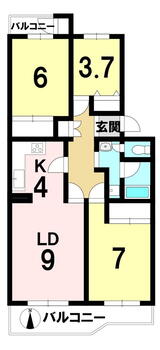 奈良三条町住宅 3LDK、価格580万円、専有面積76.28m<sup>2</sup>、バルコニー面積12.31m<sup>2</sup> 