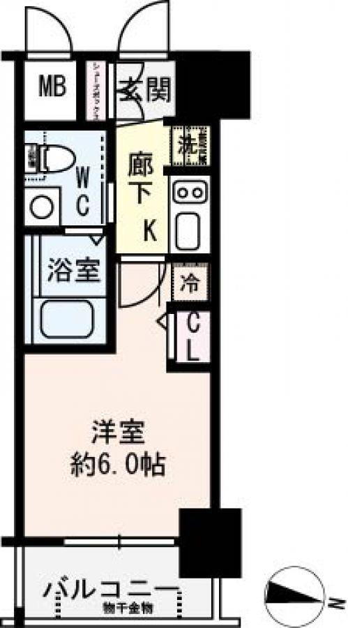 エステムコート新大阪１１リンクス 1K、価格1570万円、専有面積20.08m<sup>2</sup>、バルコニー面積3.62m<sup>2</sup> 浴室・トイレ別  2沿線3駅利用可能