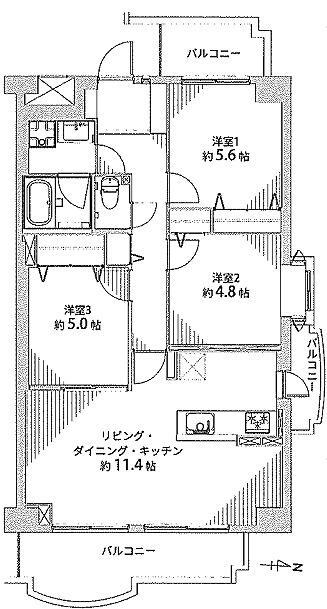 サングレール・フェニング 3階 3LDK 物件詳細