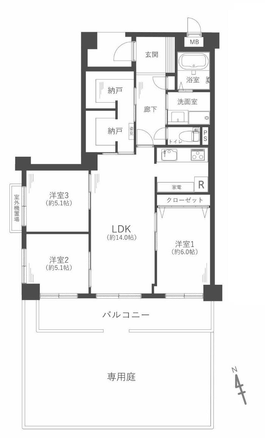 池田井口堂パークホームズ 1階 3SLDK 物件詳細