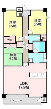 フェアコート五位堂 3LDK、価格2540万円、専有面積77.14m<sup>2</sup>、バルコニー面積9.09m<sup>2</sup> 