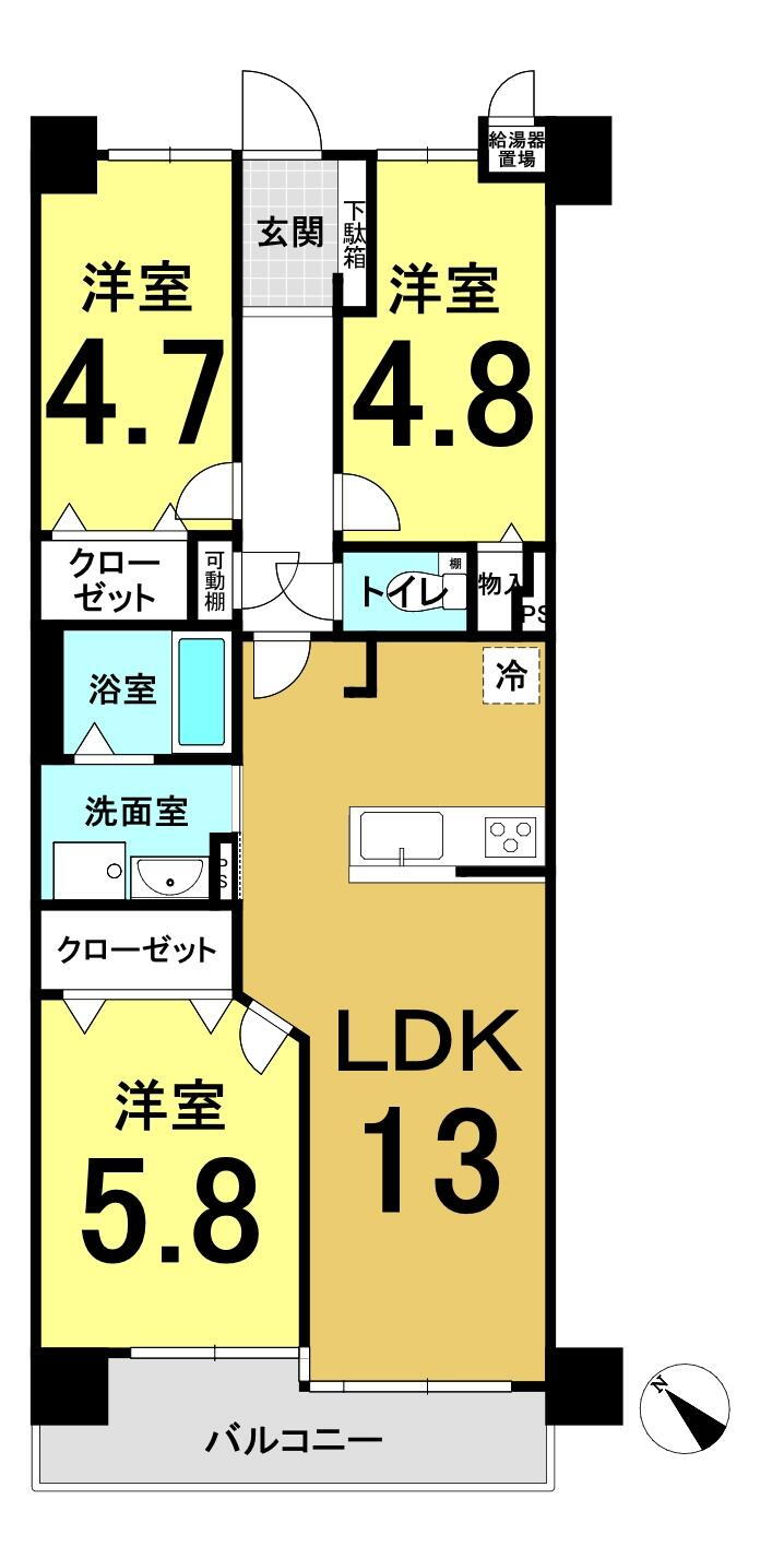 サンヴェール尼崎パルシティ 3階 3LDK 物件詳細