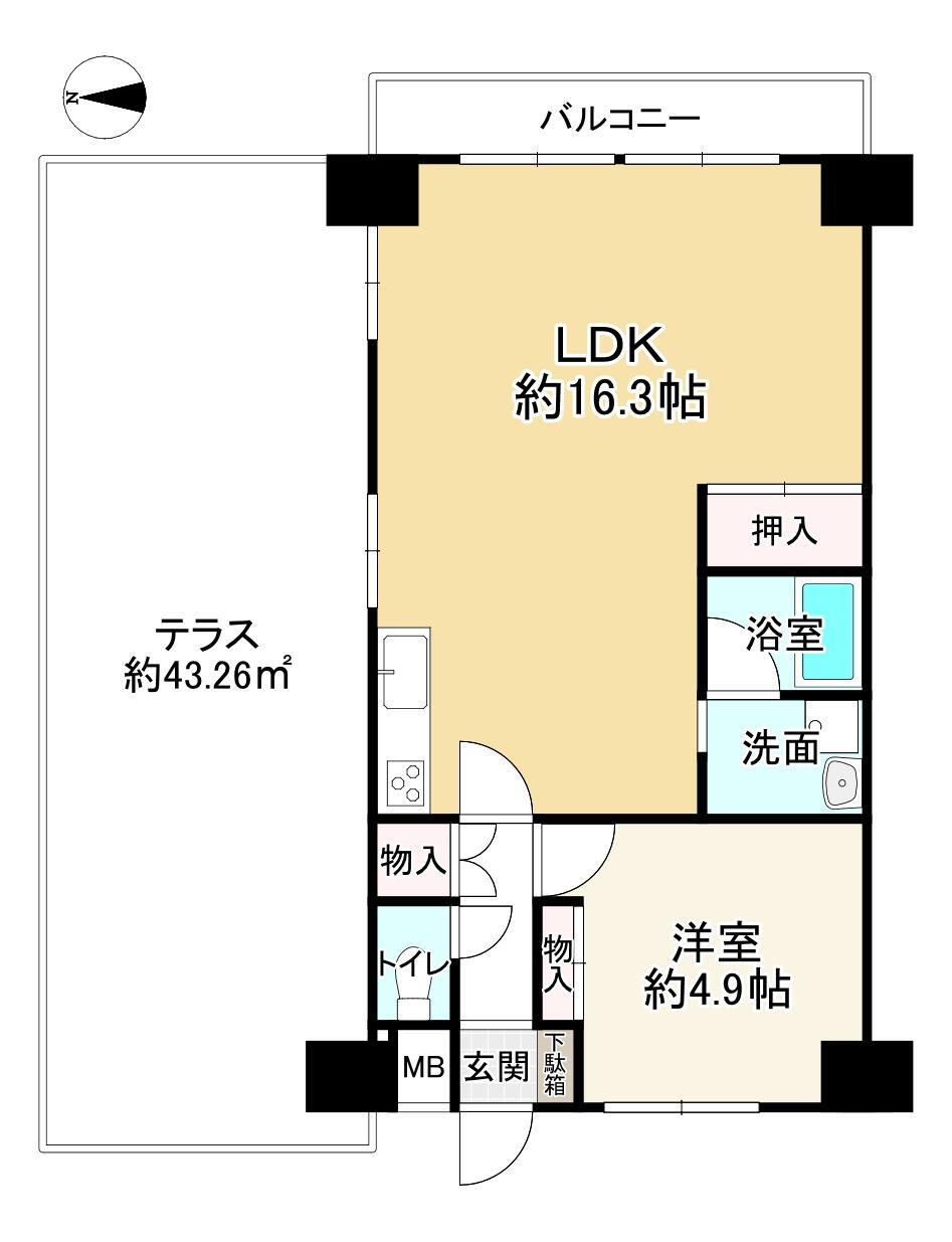 深草サニーハイツ 5階 1LDK 物件詳細