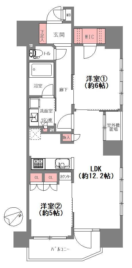 レ・ジェイドイクス 3階 2LDK 物件詳細