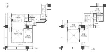 ルネマスターズタワー 4LDK+S（納戸）、価格9980万円、専有面積127.41m<sup>2</sup>、バルコニー面積28.01m<sup>2</sup> 