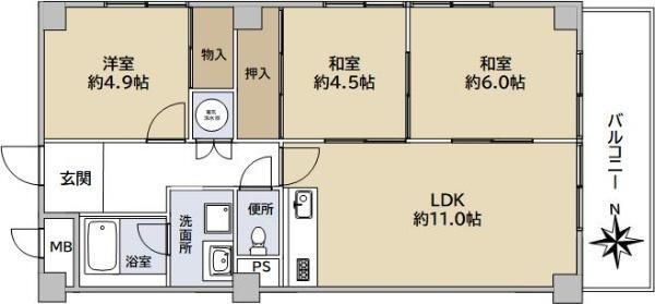 パークサイド明石 3階 3LDK 物件詳細