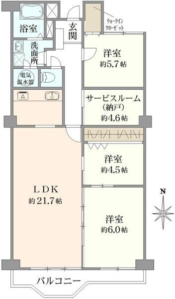 ＯＴＣハイツサンローゼ 3階 3SLDK 物件詳細