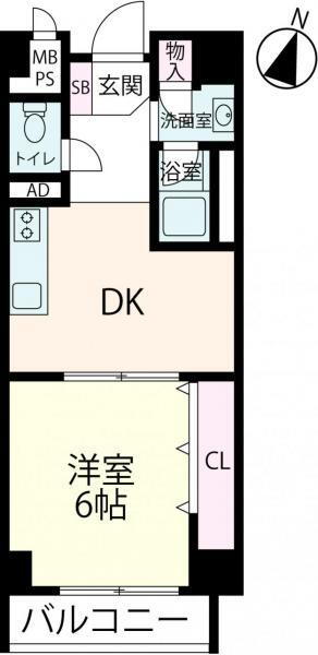 花川アーバンライフ 1DK、価格1180万円、専有面積32.94m<sup>2</sup>、バルコニー面積3.21m<sup>2</sup> ９階建て４階部分、南東向きで陽当たり、眺望良好