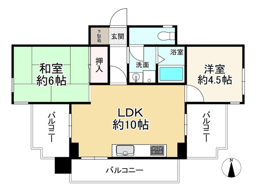 太平パシフィック桑津Ⅱ 6階 2LDK 物件詳細