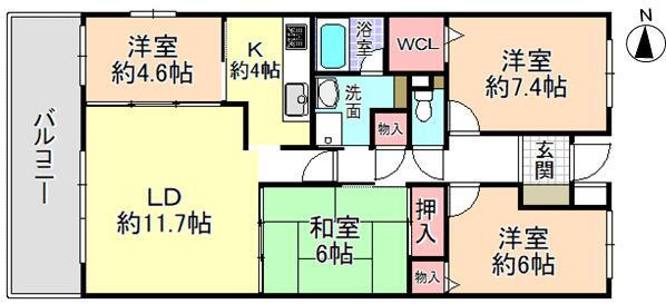 セントポリア金剛東　８棟 5階 4LDK 物件詳細