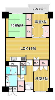 リバーサイド長野マンション 3LDK、価格1100万円、専有面積78.21m<sup>2</sup>、バルコニー面積7.69m<sup>2</sup> ３ＬＤＫ♪平成２８年に室内のリフォームをしていますので、とてもキレイです♪