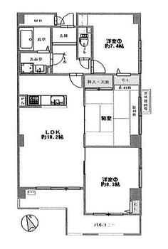 ライオンズマンション山科大宅 3LDK、価格1880万円、専有面積88.04m<sup>2</sup>、バルコニー面積12.88m<sup>2</sup> 