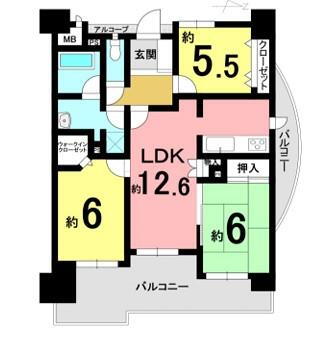 エス・バイ・エルマンション石山 6階 3LDK 物件詳細
