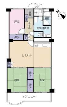 シーアイマンション第２甲陽園 3LDK、価格980万円、専有面積81.11m<sup>2</sup>、バルコニー面積10.05m<sup>2</sup> 
