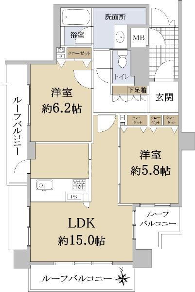 プレサンス京都四条河原町ネクステージ 2LDK、価格7200万円、専有面積64.08m<sup>2</sup> 
