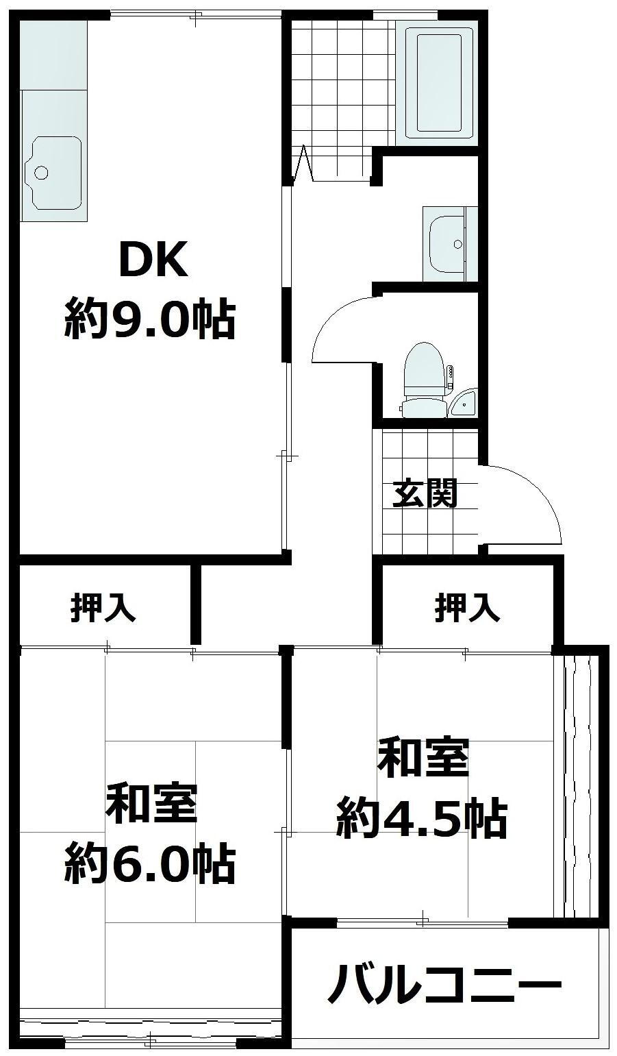 垂水上高丸住宅Ｄ棟 1階 2DK 物件詳細