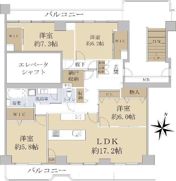 神戸パークシティＣ棟 4階 4LDK 物件詳細