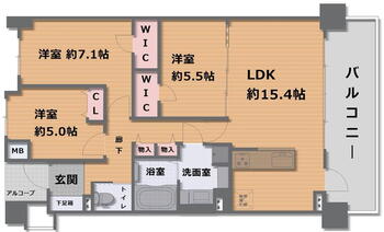 ブリリア京都山科 3LDK、価格3590万円、専有面積76.78m<sup>2</sup>、バルコニー面積13.49m<sup>2</sup> 