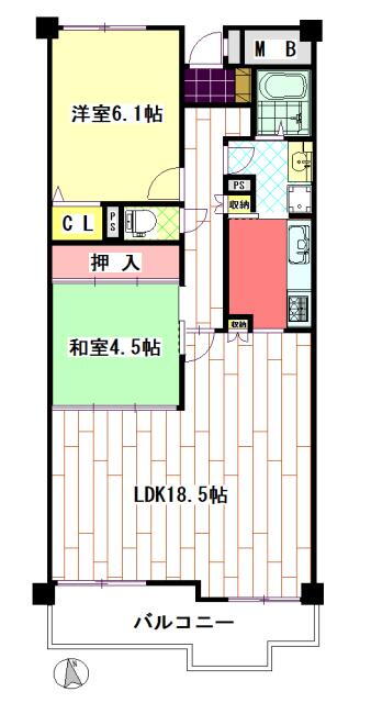 宇治黄檗パーク・ホームズ　６階　南向 6階 2LDK 物件詳細