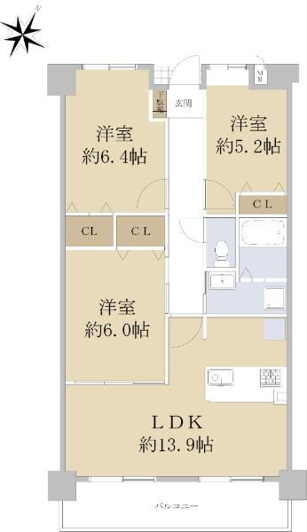 キングマンション姫島Ⅴ 5階 3LDK 物件詳細