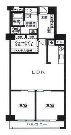 チサンマンション新大阪１０番館 2LDK、価格2450万円、専有面積78.74m<sup>2</sup>、バルコニー面積5.4m<sup>2</sup> こちらの物件は廊下を最小限にした間取りです。限られた家の面積の中で廊下が占める割合が多いと他の部屋の広さにしわ寄せいってしまいます。ムダな廊下を無くすことでゆとりある居室空間が…