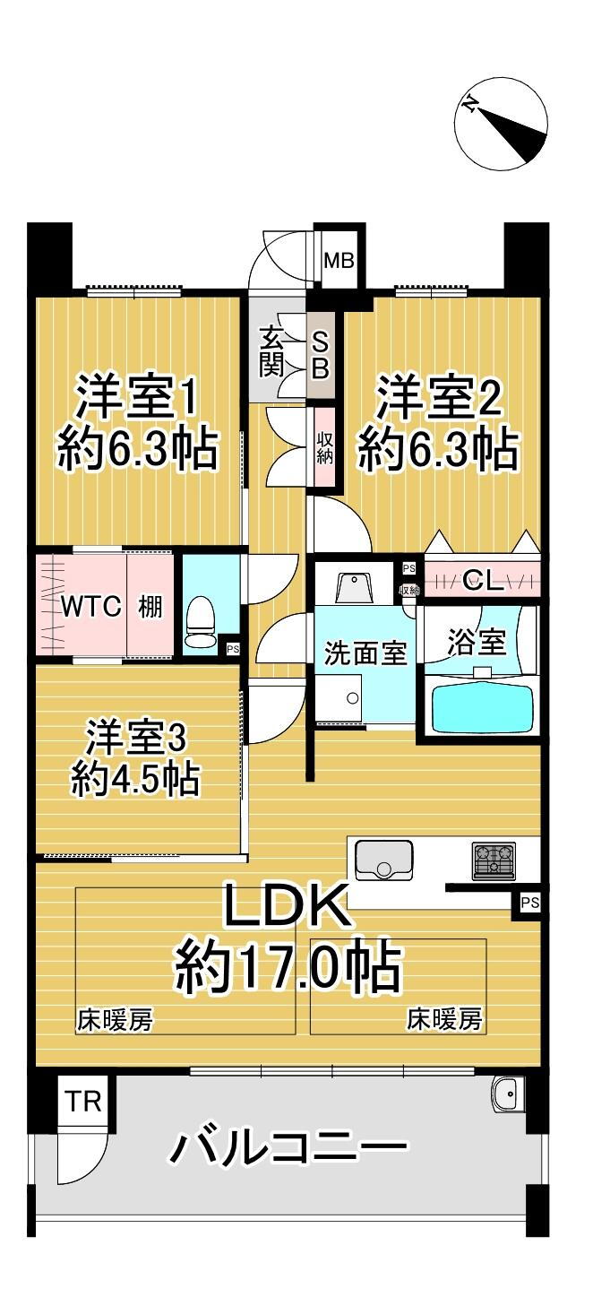 プレミスト北千里クラッシィＦ棟 8階 3LDK 物件詳細