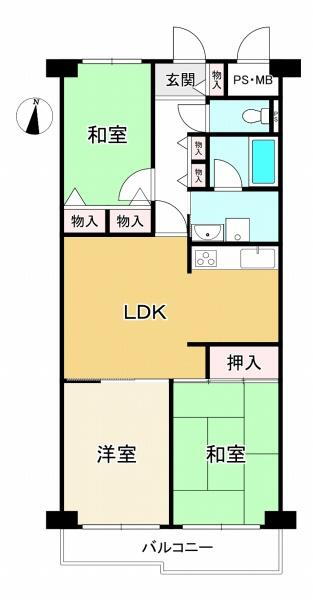 魚崎レックスマンション 2階 3LDK 物件詳細