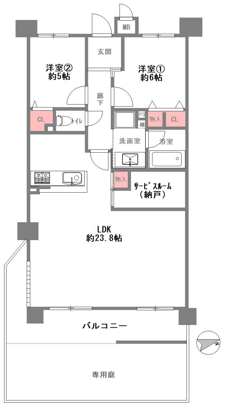 ビューネ西宮五段坂 1階 2SLDK 物件詳細