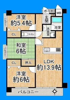 ビルレ宿院 4階 3LDK 物件詳細