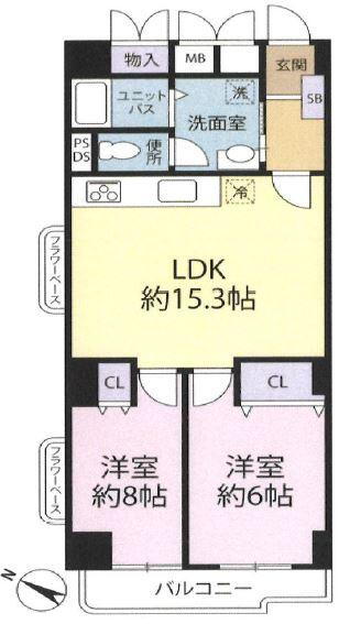 桃山台レックスマンション 2階 2LDK 物件詳細
