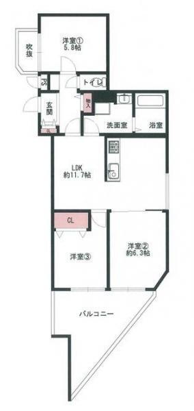 セントラルハイツ岡本 1階 3LDK 物件詳細