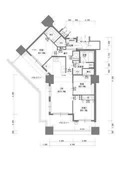 くずはタワーシティＴ棟 3LDK、価格5980万円、専有面積76.03m<sup>2</sup>、バルコニー面積33.33m<sup>2</sup> リフォーム予定参考図面